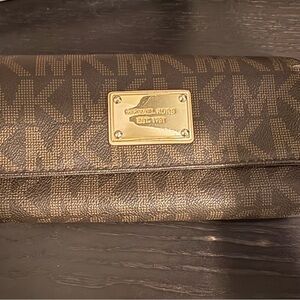 Michael Kors Brown Two Toned Trifold Wallet